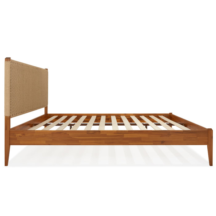 George Oliver Selina Solid Wood Platform Bed with Headboard, Bohemian ...
